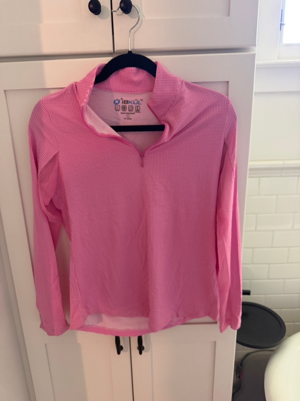 IBKUL Pink Quarter-Zip Performance Sun Shirt NWOT
